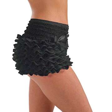 fun shack Black Ruffle Shorts, Burlesque Costume, Lace Bloomers, Black Ruffle Shorts for Women, Fril...