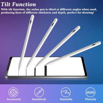 Stylus Pen for iPad with Tilt Sensitivity and Fast Charging