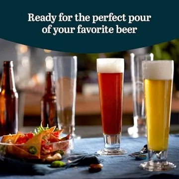 Libbey Stockholm Pilsner Beer Glasses Set of 4 for All Occasions