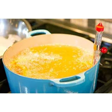 Escali AHC3 NSF Certified Precision Classic Candy/Deep Fry/Confection Glass Thermometer, Red/Clear