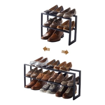 Yamazaki Home Expanding Shoe Rack - Adjustable Steel Storage Solution