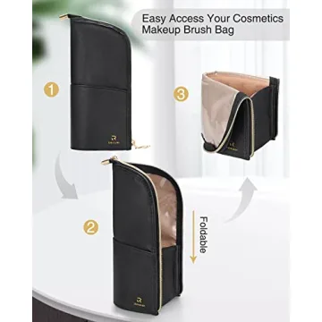 Travel Makeup Brush Holder Bag for Organized Beauty Essentials