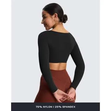 Aoxjox Long Sleeve Crop Top for Stylish Workouts