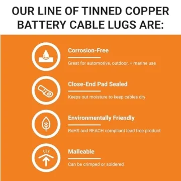 SELTERM Heavy Duty Battery Lugs Kit with Heat Shrink Tubing
