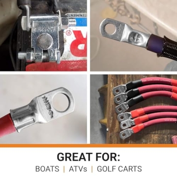 SELTERM Heavy Duty Battery Lugs Kit with Heat Shrink Tubing