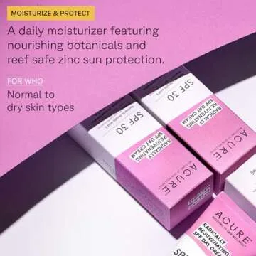 Acure Radically Rejuvenating SPF 30 Day Cream - Anti-Aging Sun Protection with Turmeric, Ferulic Aci...