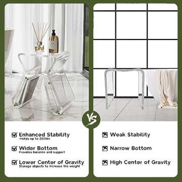 BTLSWI Acrylic Side Table, Acrylic Sofa Table Acrylic Nightstand with Storage Slots, Acrylic Clear End Table Stool for Living Room, Modern Clear Acrylic Coffee Table, 8.8" D x 11.6" W x 12.8" H