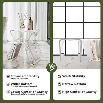 BTLSWI Acrylic Side Table, Acrylic Sofa Table Acrylic Nightstand with Storage Slots, Acrylic Clear End Table Stool for Living Room, Modern Clear Acrylic Coffee Table, 8.8" D x 11.6" W x 12.8" H