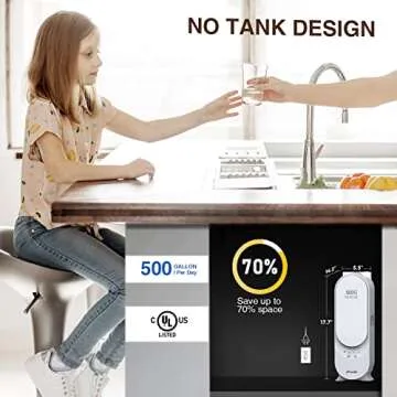 Frizzlife PX500-A Under Sink Tankless Reverse Osmosis Water Filtration System, 500 Gallons Per Day, Remineralizes Water, Easy DIY Installation, Low Maintenance