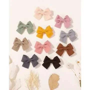 Jollybows 20pcs Baby Hair Clips Girls Bows 2" Mini Alligator Clip Toddler Pigtail Bow Fine Hair Clip