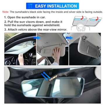 KUST Custom Fit Windshield Sun Shade for 2015-2021 Mercedes Benz C Class W205 C250 C300 C400 Accessories Sunshade Foldable Sun Visor Protector Blocks UV Rays Keep Your Car Cooler