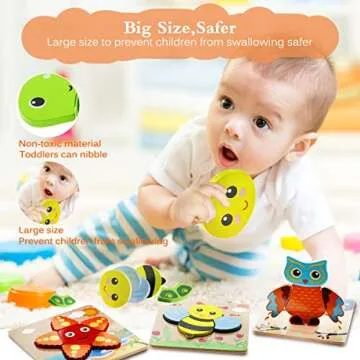 Montessori Toys for 1 2 3 Year Old Boys Girls Wooden Toddler Puzzles Kids Infant Baby Educational Le...