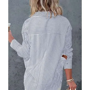 Explore Diosun Women’s Stylish Striped Button Down Shirts