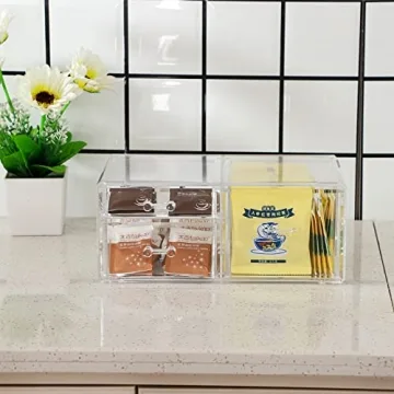 Stackable Cq Acrylic Desk Organizer with 5 Drawers