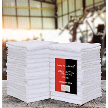 Premium 100% Ring Spun Cotton Washcloths by Utopia Towels