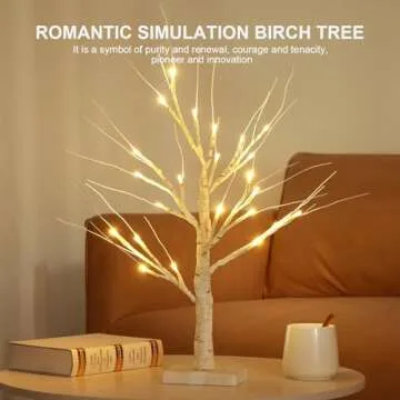MEETYAMOR Birch Tree Light with 24 Warm LED Lights