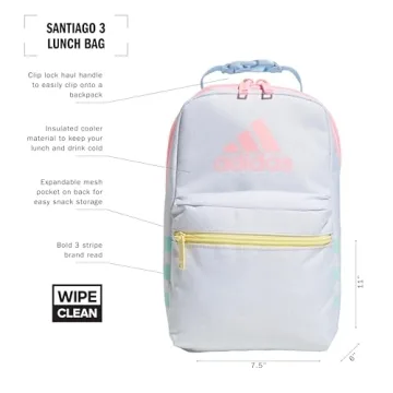 Stylish adidas Santiago Insulated Lunch Bag with Clip Lock