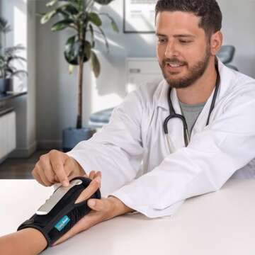 ComfyBrace® Carpal Tunnel Wrist Brace - with Splint and Palm Cushion - (Adjustable and Fits Both Ha...