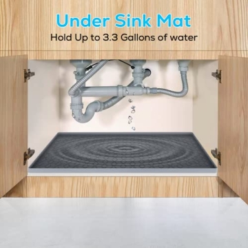 Under Sink Mat 34x22 Silicone Waterproof Organizer Tray