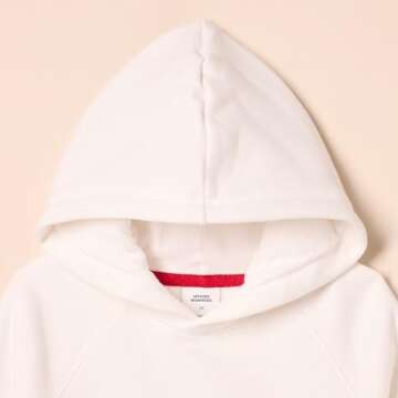 Amazon Essentials Boys' Fleece Pullover Hoodie Sweatshirts, White, Large