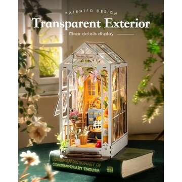 Rolife DIY Book Nook Kits for Adults-Garden House Bookshelf Insert Booknook-3d Puzzle Dollhouse Room Decor for Teen Girls Boys Women Men
