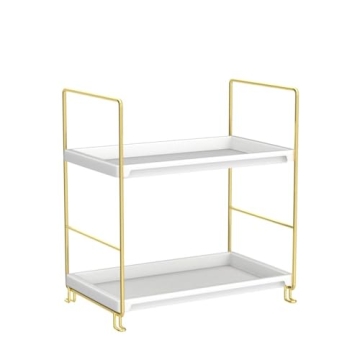 Elegant FSyueyun 2-Tier Bathroom Organizer in Gold