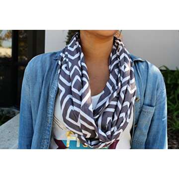 Versatile Women's Infinity Scarf with Zipper Pocket