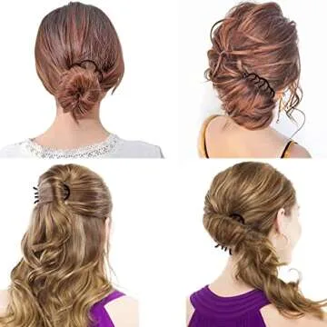 7 Pcs Metal Hair Side Combs Hair Fork Clip Teeth Hair Pin Stick for Updo Bun, U Shape Hair Combs for Vintage Hairstyle Hair Accessories, Thick&Fine Hair Combination