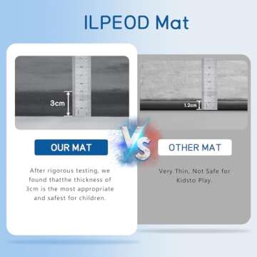 ILPEOD Baby Play Mat for Floor Tummy Time Mat Nursery Rug Muscle Mat Area Rug Playroom Rug Tatami Mat 6'7"x4'11" Memory Foam 1.3" Thick Crawling Mat for Babies,Toddlers, Infants, Kids,Floor Mat(Grey)