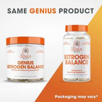 Genius Estrogen Balance, DIM Supplement - Estrogen Blocker for Men & Women - Hormones, Hormonal Acne...