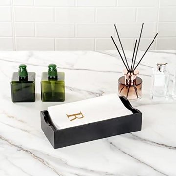 Luxenap Linen-Feel Guest Towels – Elegant Gold Letter Napkins