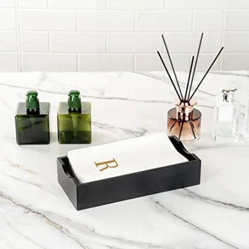 Luxenap Linen-Feel Guest Towels – Elegant Gold Letter Napkins