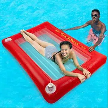 Mighty Mojo Etch A Sketch Inflatable Pool Float - Giant Raft for Kids and Adults - Two-Person Float - Officially Licensed - Over 6 Feet Tall - Perfect for Summer Fun and Water Activities