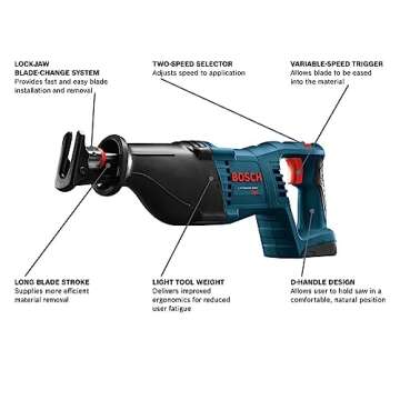 BOSCH CRS180B 18V 1-1/8 In. D-Handle Reciprocating Saw (Bare Tool)