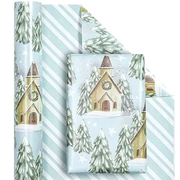 WRAPAHOLIC Reversible Christmas Wrapping Paper Mini Roll