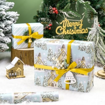 WRAPAHOLIC Reversible Christmas Wrapping Paper Mini Roll
