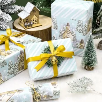 WRAPAHOLIC Reversible Christmas Wrapping Paper Mini Roll