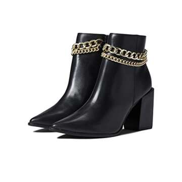Steve Madden Perlina Bootie Black Leather 6 M - Chic Style and Comfort