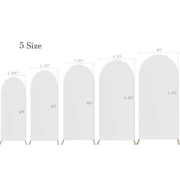 JKDMJF White 6FT Wedding Arch Covers Spandex Fitted Arch Cover Backdrop Fabric for Birthday Party En...