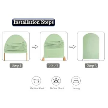 JKDMJF White 6FT Wedding Arch Covers Spandex Fitted Arch Cover Backdrop Fabric for Birthday Party Engagement Photo Autograph Wall Banquet Baby Shower Arch Stand Backdrop Decorations