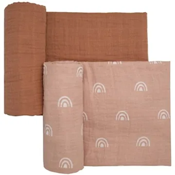 Luxurious Muslin Swaddle Baby Blankets for Baby Girl, Soft and Breathable Oeko-Tex Cotton Muslin Bab...