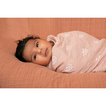 Soft Muslin Swaddle Baby Blanket for Newborns - Blush Pink