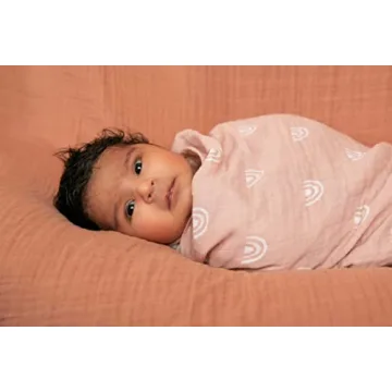 Soft Muslin Swaddle Baby Blanket for Newborns - Blush Pink