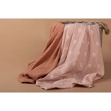 Soft Muslin Swaddle Baby Blanket for Newborns - Blush Pink