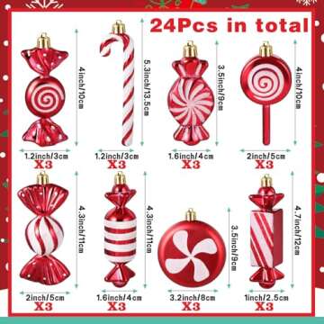 Leyndo 24 Pcs Candy Hanging Ornaments for Christmas