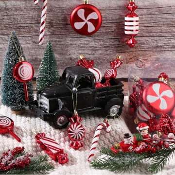 Leyndo 24 Pcs Candy Hanging Ornaments for Christmas