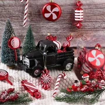 Leyndo 24 Pcs Candy Hanging Ornaments for Christmas