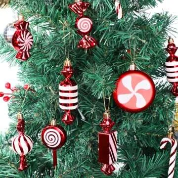 Leyndo 24 Pcs Candy Hanging Ornaments for Christmas