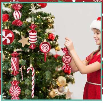 Leyndo 24 Pcs Candy Hanging Ornaments for Christmas