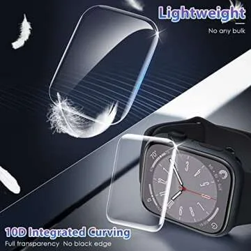 EWUONU[2 Pack Tempered Glass Screen Protector for Apple Watch Series 9/ Series 8/7 41mm, [Auto-Dispersion Tech] Full Coverage Waterproof Bubble Free HD Clear Film for iWatch Series 9 Series 8/7 41mm